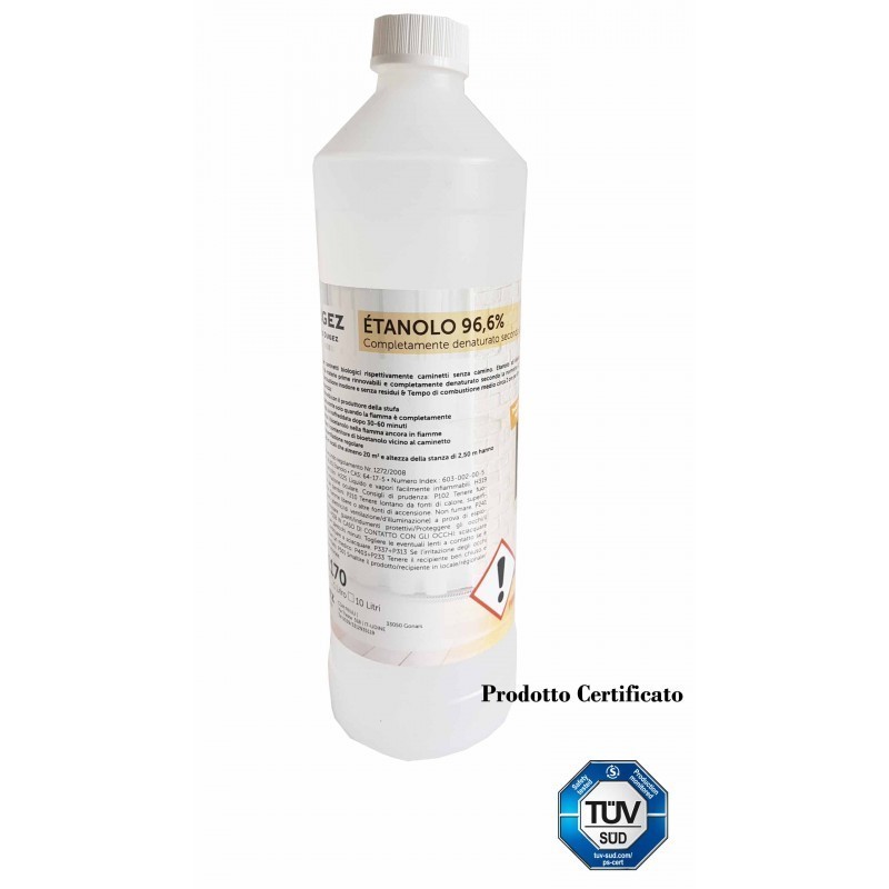 Bioetanolo certificato - Bottiglie da 1 litro